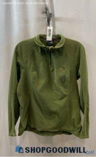 The North Face Women's Moss Green Lightweight 1/4 Zip Fleece Sweater - Sz M