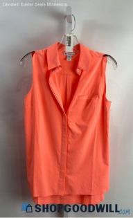 Athleta Women's Coral Pink Sleeveless Tech Button Up - Sz XS