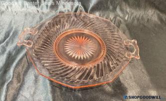 Pink Serving Glass Plate