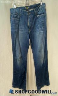 Lucky Brand Men's Weathered Blue Dark Washed Relaxed Straight Jeans - Sz 32x32