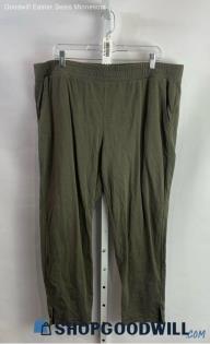 Chico's Women's Army Green Pull-On Straight Pants - Sz XL