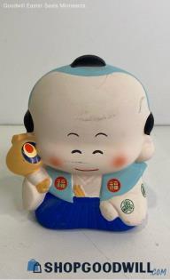 Vintage Japanese Porcelain Fukusuke Style Coin Bank Figure