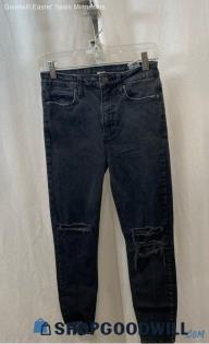 Paige Women's Weathered Black Distressed High-Rise Skinny Jeans - Sz 27