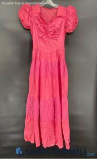 Women's Dark Dusty Pink Formal Dress with puff sleeves