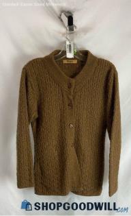 Classic Women's VTG Tan Knit button Up Cardigan - Sz M