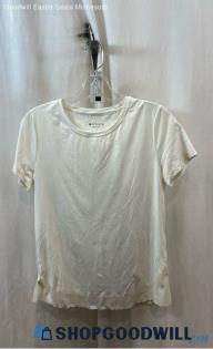 Athleta Women's White Lightweight Mesh Trim Active T-Shirt - Sz S