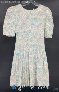 Junior's Pastel Floral dress with drop waist - Sz 7