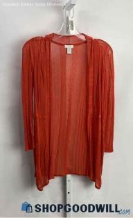 Chico's Women's Burnt Orange Lightweight Open Cardigan - Sz S