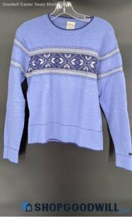 Columbia Women's Blue Acrylic/Wool blend LS sweater - Sz M