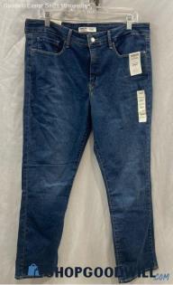 NWT Levi's Women's Blue Medium Washed Slimming Straight Jeans - Sz 16S