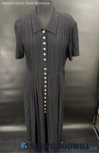 J.B.S. LTD Women's Long Black dress with button front dress - Sz 8