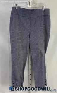 Chico's Women's Navy/White w/ Ankle Buttons Rayon Pants - Sz M