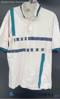 Head Men's Classic White Polo with blue/green design shirt