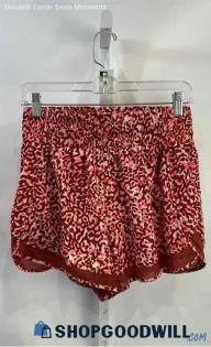 Athleta Women's Red/Pink Polyester Shorts - Sz S