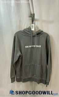 The North Face Women's Heathered Gray Logo Graphic Fleece Lined Hoodie Sz L