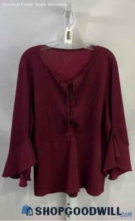 Chico's Women's Dark Red Polyester Blouse - Sz XXL