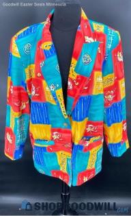 G.W. Division of Graff women's Multi-Color Polyester blazer - Sz 12