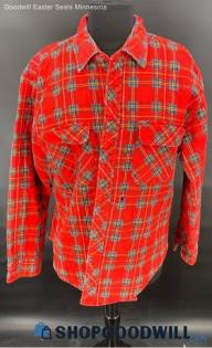 Timber Topper Men's Red Tartan Plaid Quilted jacket - Sz L