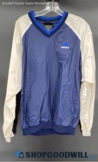 Men's Blue & White Nylon LS windbreaker