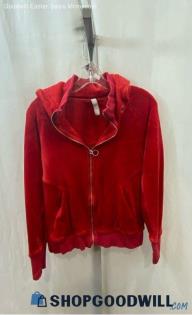 Athleta Women's Red Plush Full Zip Hoodie - Sz S