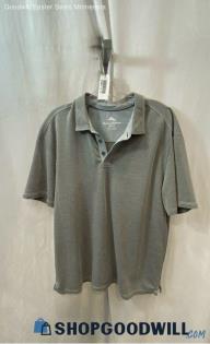 Tommy Bahama Men's Heathered Stone Gray 1/4 Button Collared Polo Shirt - Sz XL