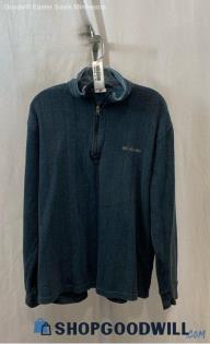 Columbia Men's Steel Gray Ribbed Henley Sweater - Sz L