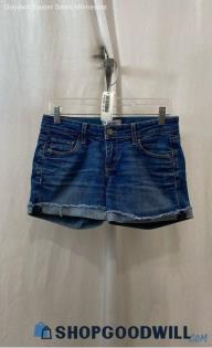 Paige Women's Blue Cuffed Denim Shorts - Sz 25