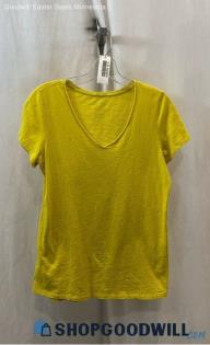 Lane Bryant Women's Yellow Sheer Heather Lightweight V Neck T-Shirt - Sz XS