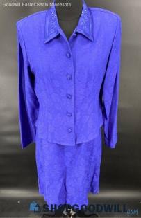 Karin Stevens Petites Royal Blue Women's Dress & Jacket set - Sz 10