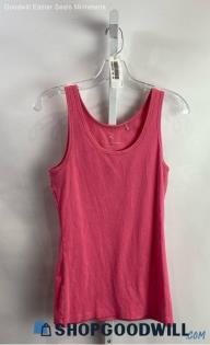 Tommy Bahama Women's Pink Ribbed Scoop Neck Tank Top - Sz M