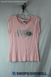 Harley-Davidson Women's Light Pink Rhinestone Sleeveless T-Shirt SZ L