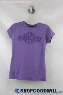 Harley-Davidson Womens Heather Purple Graphic Tee Sz S