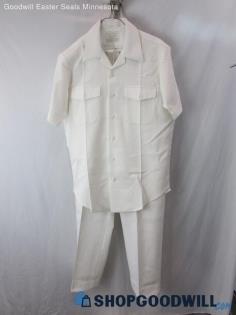 Creighton Men's White U.S. Navy Uniform 2 Pc Button-Up Shirt/Pants SZ 16ML/35R