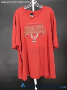 Harley-Davidson Winona Men's Orange Graphic Short Sleeve T-Shirt SZ 3XL