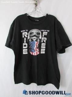 Harley-Davidson Born to Ride Land of the Free Men's Black Graphic T-Shirt SZ XL