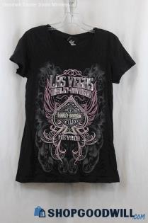 Harley Davidson Women's Black Graphic Tee SZ M