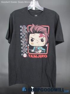 Funko Pop X Demon Slayer Men's Tanjiro Graphic Black Short Sleeve T-Shirt SZ M