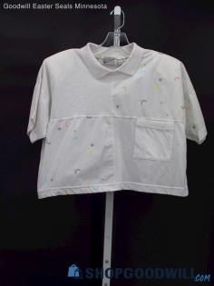 Vintage Transformer Women's White Patterned Crop Top Size M