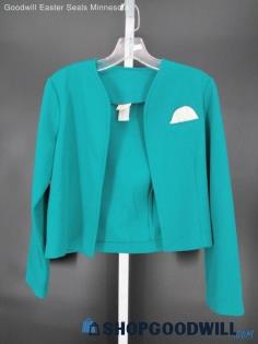 Stylecraft Women's Vintage Teal Green Cardigan Jacket SZ 9/10