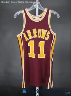 Arrows Spanian Men's Vintage Maroon/Gold Basketball Jersey SZ 36