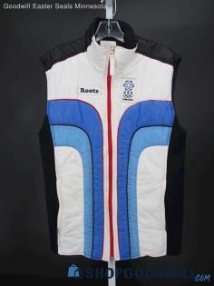 2006 Torino Paralympics Men's White Insulated Puffer Vest SZ S