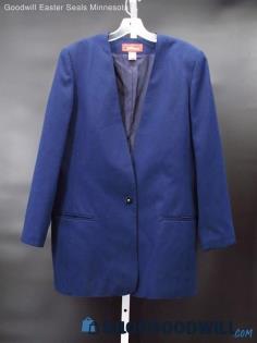 Vintage Worthington Women's Navy Lapel-less Blazer Size 16T