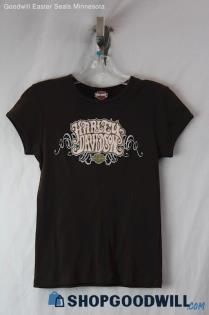 Harley-Davidson Women's Brown/Pink Groovy Lettered Shirt SZ M