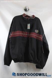 Vintage NWT Simply For Sports Women's Black/Burgundy Windbreaker Jacket SZ XL