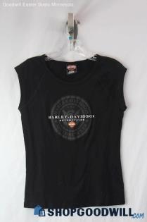 2003 Harley-Davidson Women's 3D Puff Print Black Tee SZ L