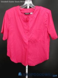 Ashleigh Morgan Women's Vintage Hot Pink Short Sleeve Blouse SZ S