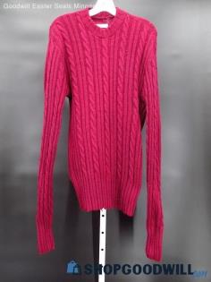 Vintage Women's Burgundy Cable Knit Sweater Custom Size