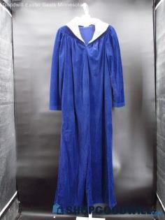 Vintage Embellishments Women's Prussian Blue Front Zip Lace Collar Dress Size M