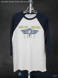 Daryl Hall & John Oates Real Deal Tour 2019 Men's Navy/White Baseball T-Shirt M