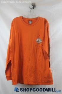 Harley Davidson Mens Orange Graphic LS Shirt